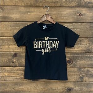 Birthday Girl Black and Gold Kids T-Shirt